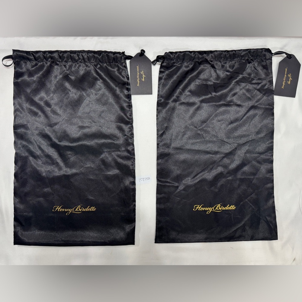 HONEY BIRDETTE BLACK DRAW STRING LINGERIE DUST BAGS POUCH TRAVEL STORAGE 2
